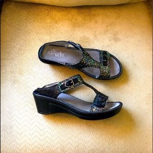 Alegria wedge sandals.